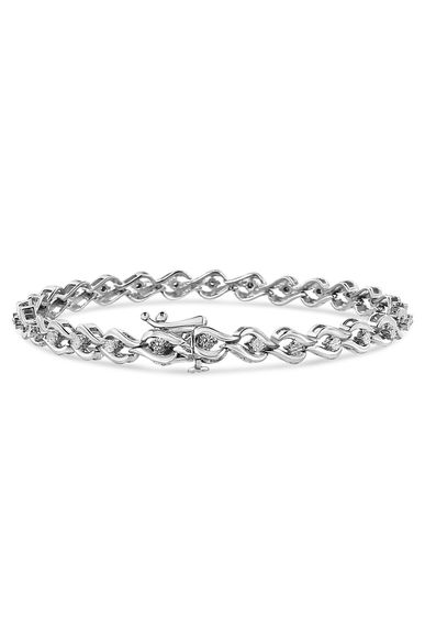 1/10 Cttw Round-Cut Diamond Links of Flame Bracelet